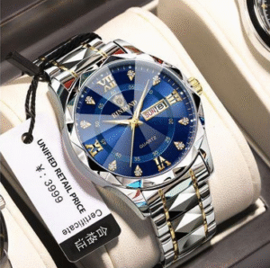 BINBOND Men's Quartz Steel Band Watch With Waterproof Night Light And Anti Drop Glass Watch-silver