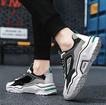 ALagzi 2025 Mens Casual Sci-Fi Warrior Shoes Running Sneakers - Black/Green - Image 2