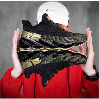 ALagzi 2025 Men&rsquo;s Casual Noble Shoes Running Sneakers - Black/Gold