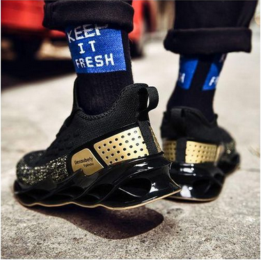 ALagzi 2025 Men’s Casual Noble Shoes Running Sneakers - Black/Gold - Image 2