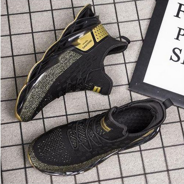 ALagzi 2025 Men’s Casual Noble Shoes Running Sneakers - Black/Gold - Image 6