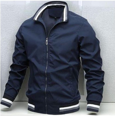 Berrykey Men&rsquo;s Trench Coat Blazer &ndash; Lightweight Windbreaker Jacket (Navy Blue)