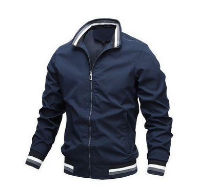 Berrykey Men’s Trench Coat Blazer – Lightweight Windbreaker Jacket (Navy Blue) - Image 2