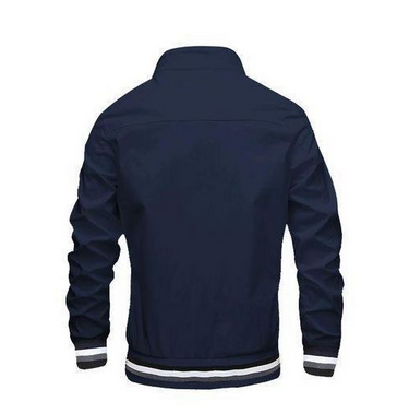 Berrykey Men’s Trench Coat Blazer – Lightweight Windbreaker Jacket (Navy Blue) - Image 3