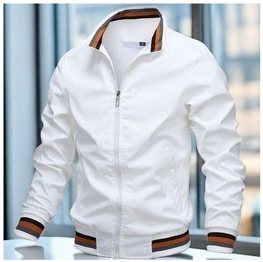 Berrykey Men&rsquo;s Casual Zip-Up Jacket &ndash; White | Breathable, Stylish & Modern Outerwear