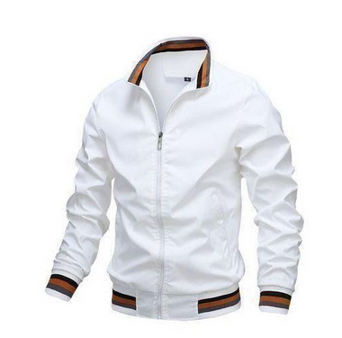 Berrykey Men’s Casual Zip-Up Jacket – White | Breathable, Stylish & Modern Outerwear - Image 5